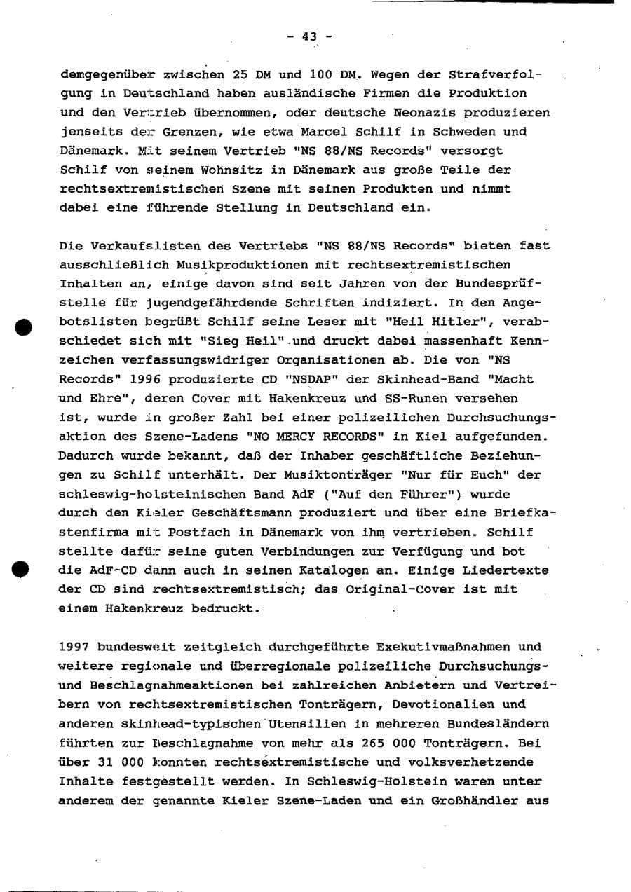 Seite 49 des Verfassungsschutzbericht 1997 Schleswig-Holstein