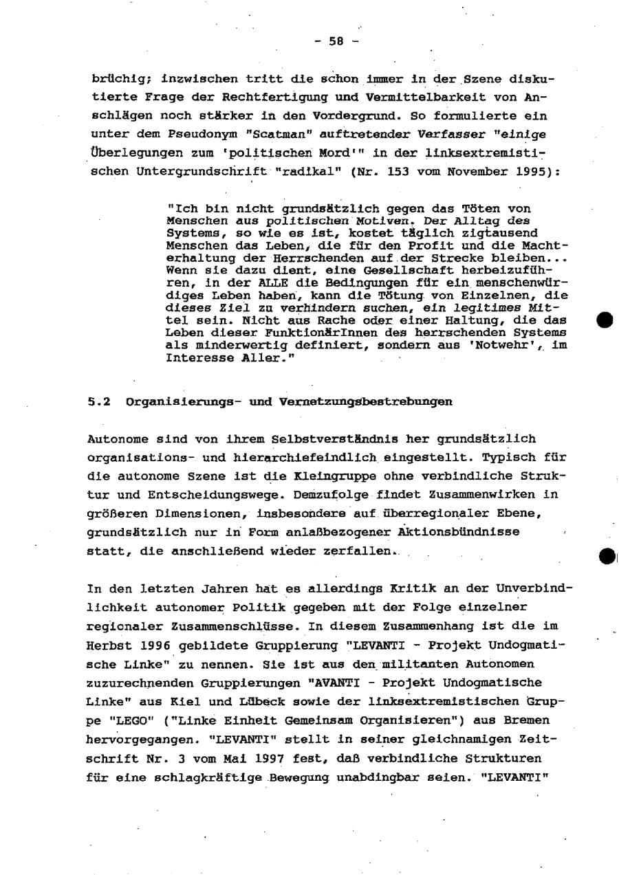 Seite 64 des Verfassungsschutzbericht 1997 Schleswig-Holstein