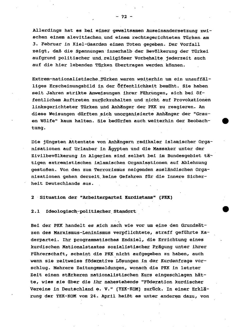Seite 78 des Verfassungsschutzbericht 1997 Schleswig-Holstein