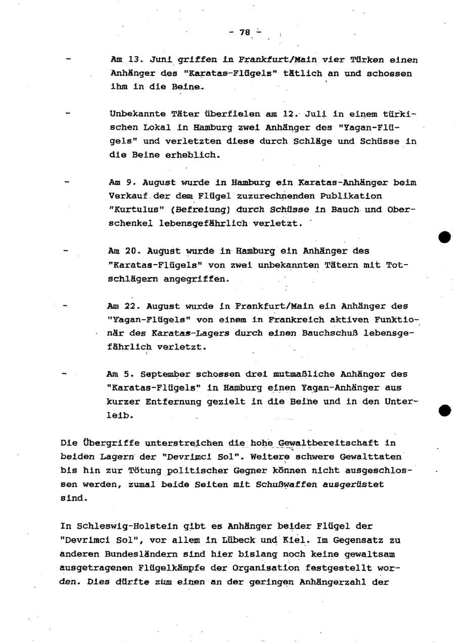 Seite 84 des Verfassungsschutzbericht 1997 Schleswig-Holstein