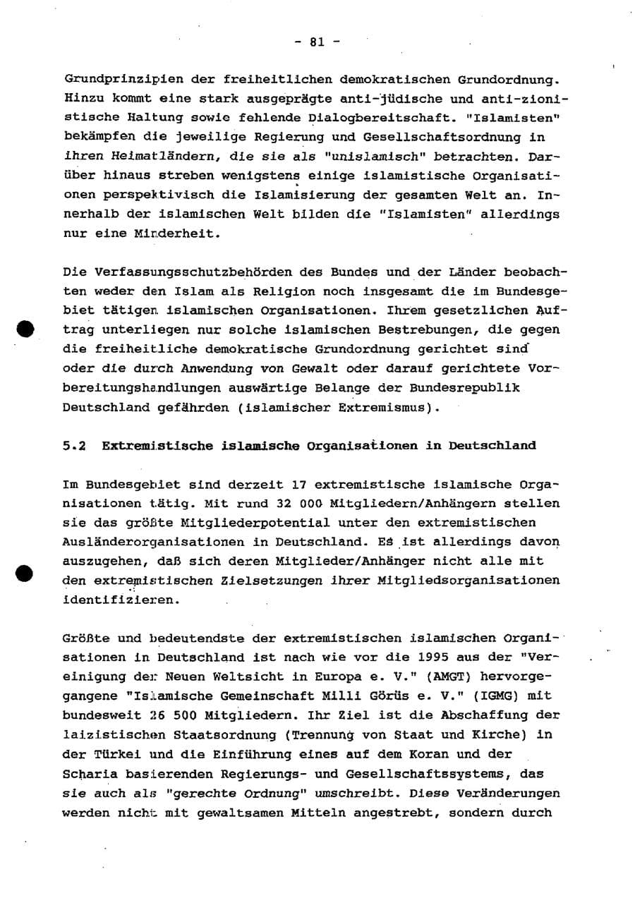 Seite 87 des Verfassungsschutzbericht 1997 Schleswig-Holstein