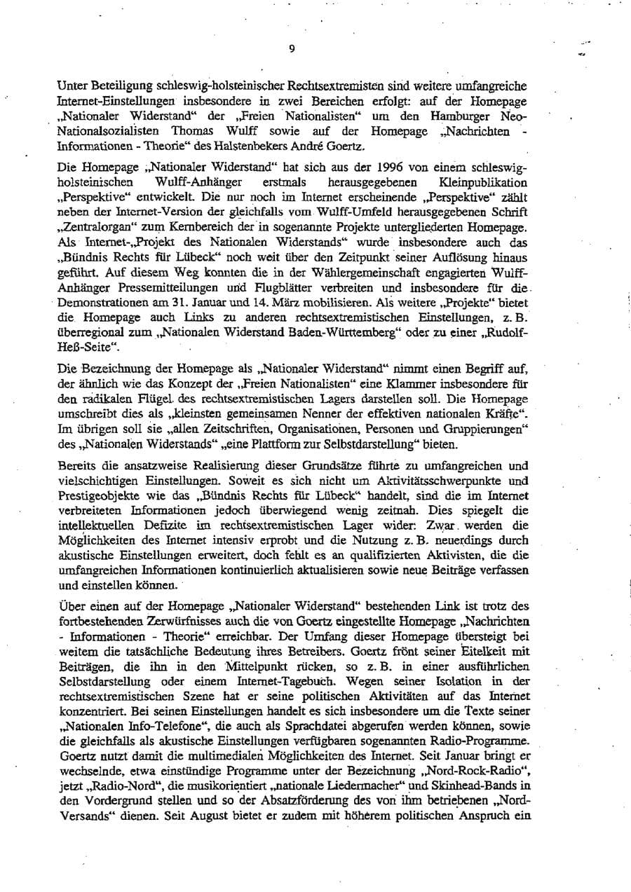 Seite 13 des Verfassungsschutzbericht 1998 Schleswig-Holstein
