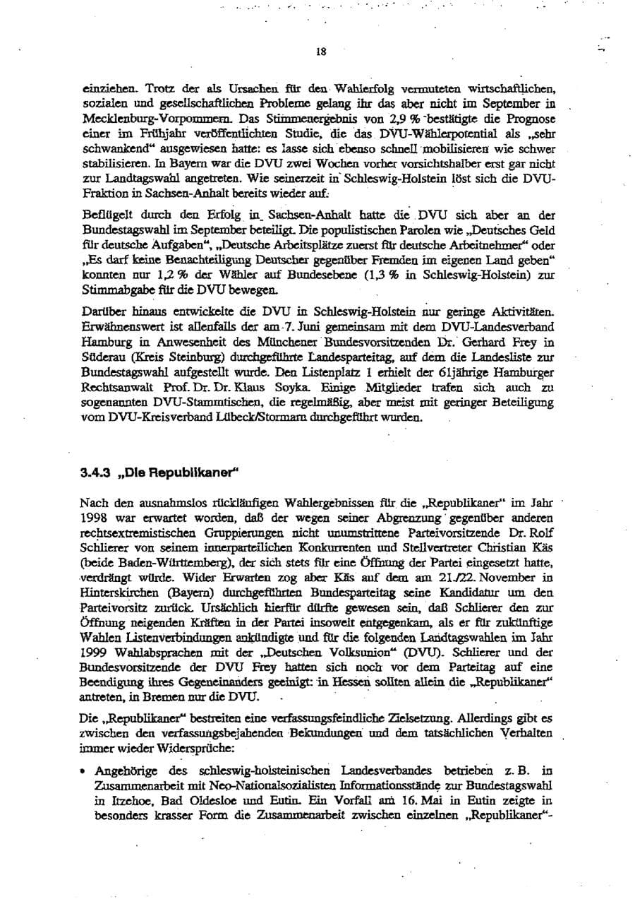 Seite 22 des Verfassungsschutzbericht 1998 Schleswig-Holstein