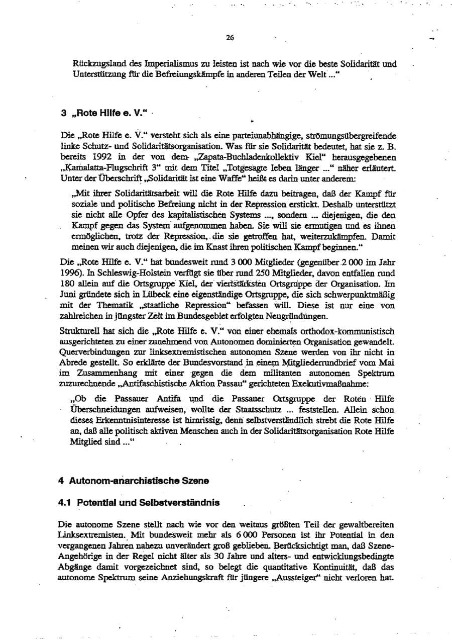 Seite 30 des Verfassungsschutzbericht 1998 Schleswig-Holstein