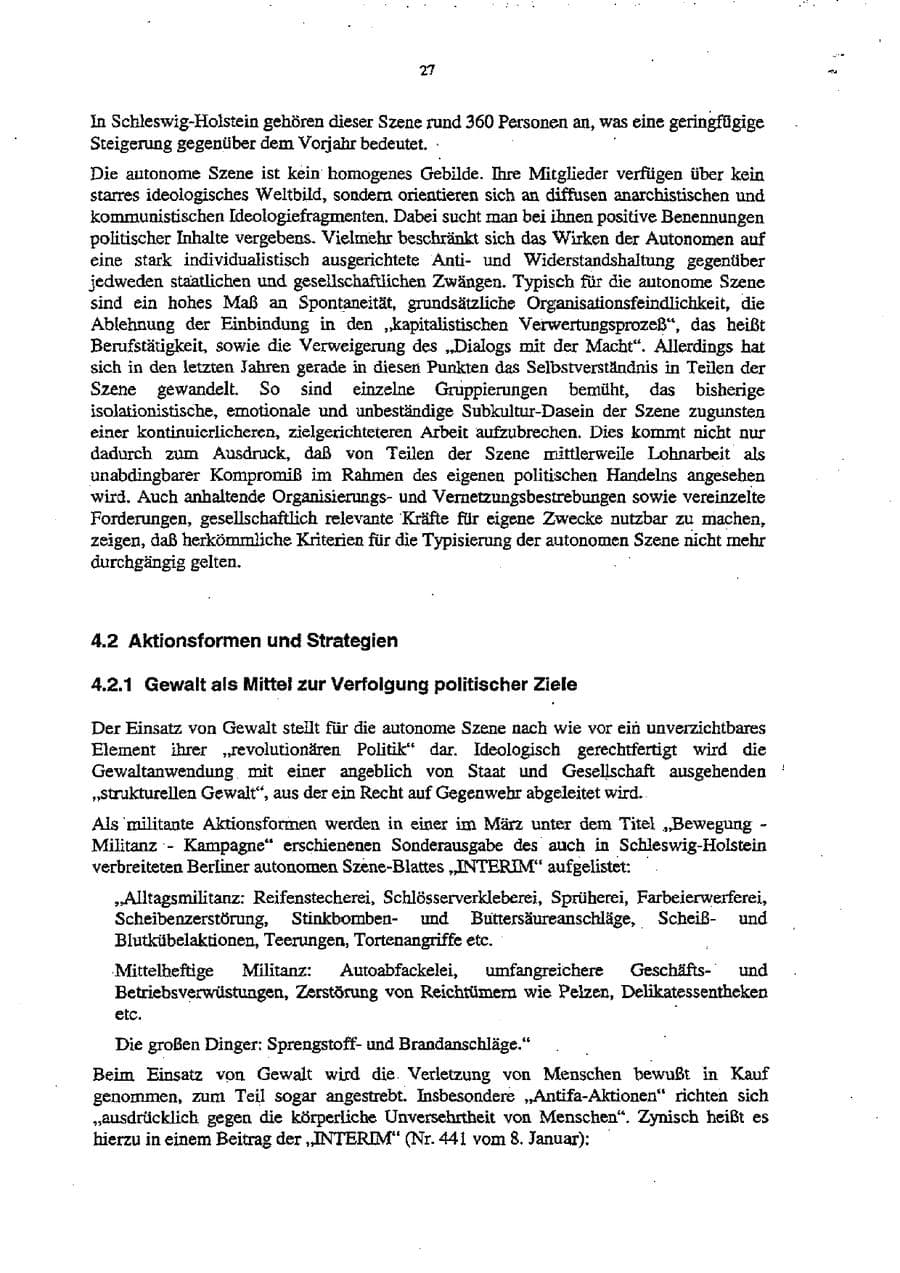 Seite 31 des Verfassungsschutzbericht 1998 Schleswig-Holstein