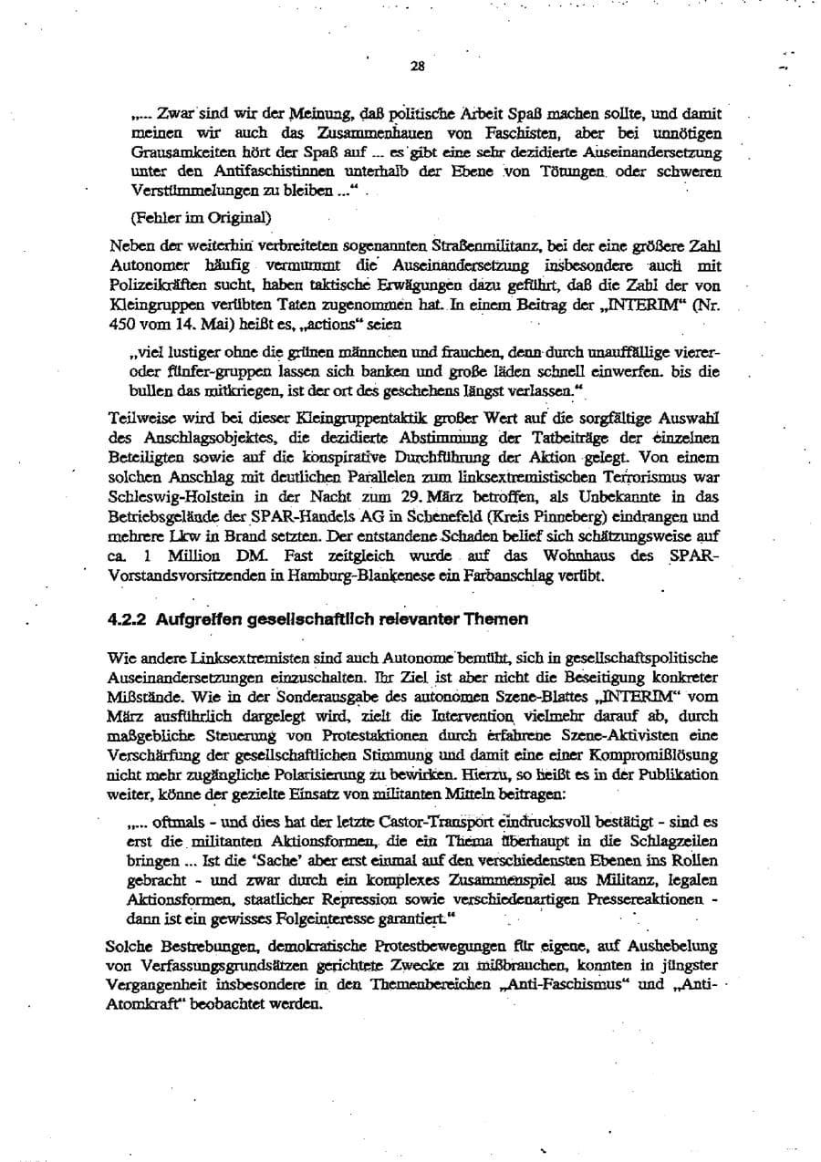 Seite 32 des Verfassungsschutzbericht 1998 Schleswig-Holstein