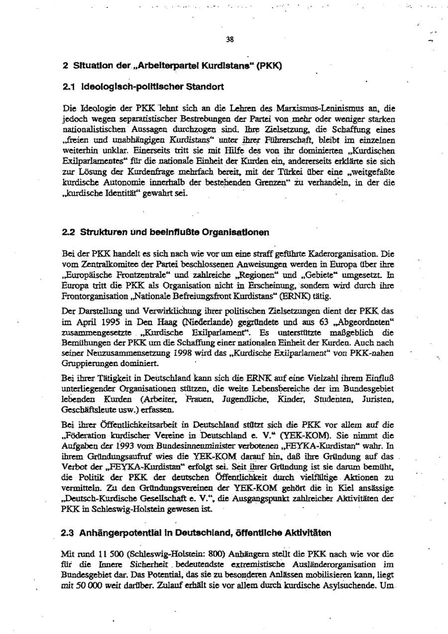 Seite 42 des Verfassungsschutzbericht 1998 Schleswig-Holstein