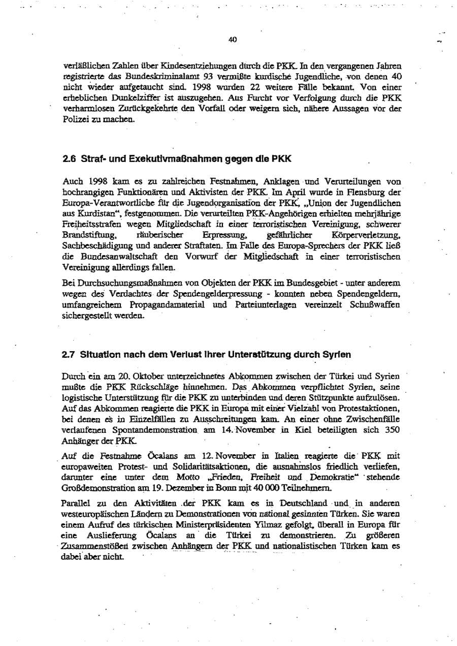 Seite 44 des Verfassungsschutzbericht 1998 Schleswig-Holstein