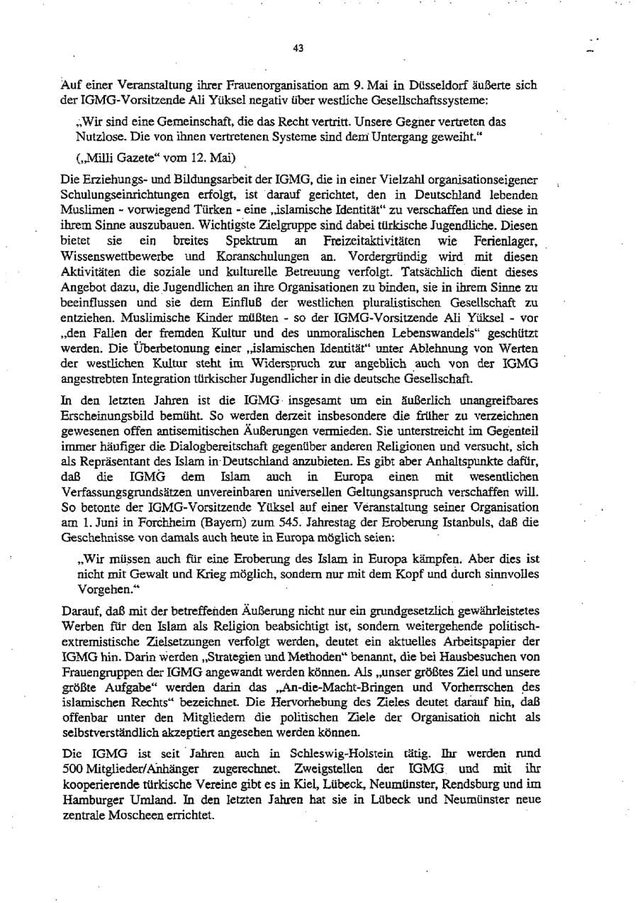 Seite 47 des Verfassungsschutzbericht 1998 Schleswig-Holstein
