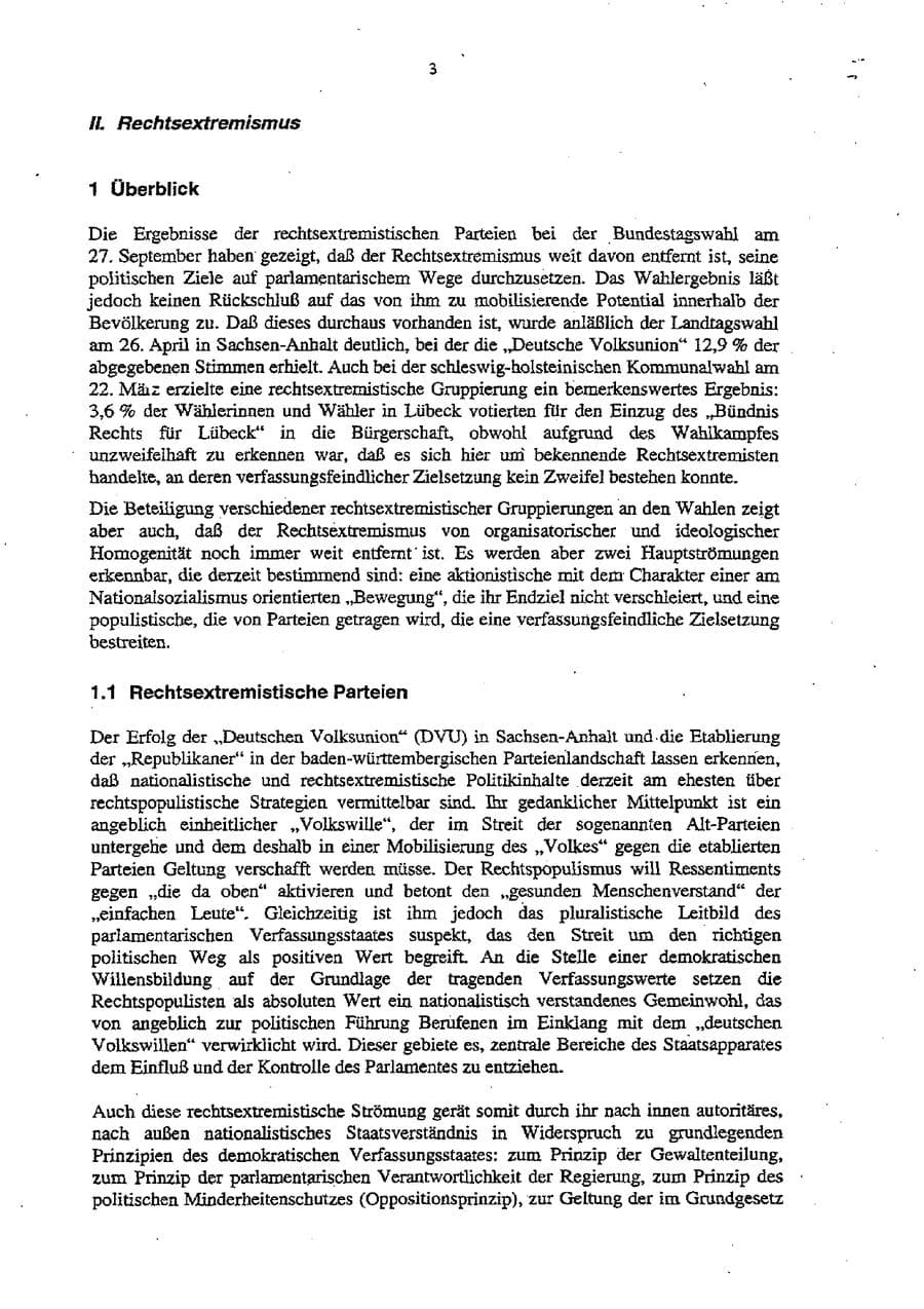 Seite 7 des Verfassungsschutzbericht 1998 Schleswig-Holstein