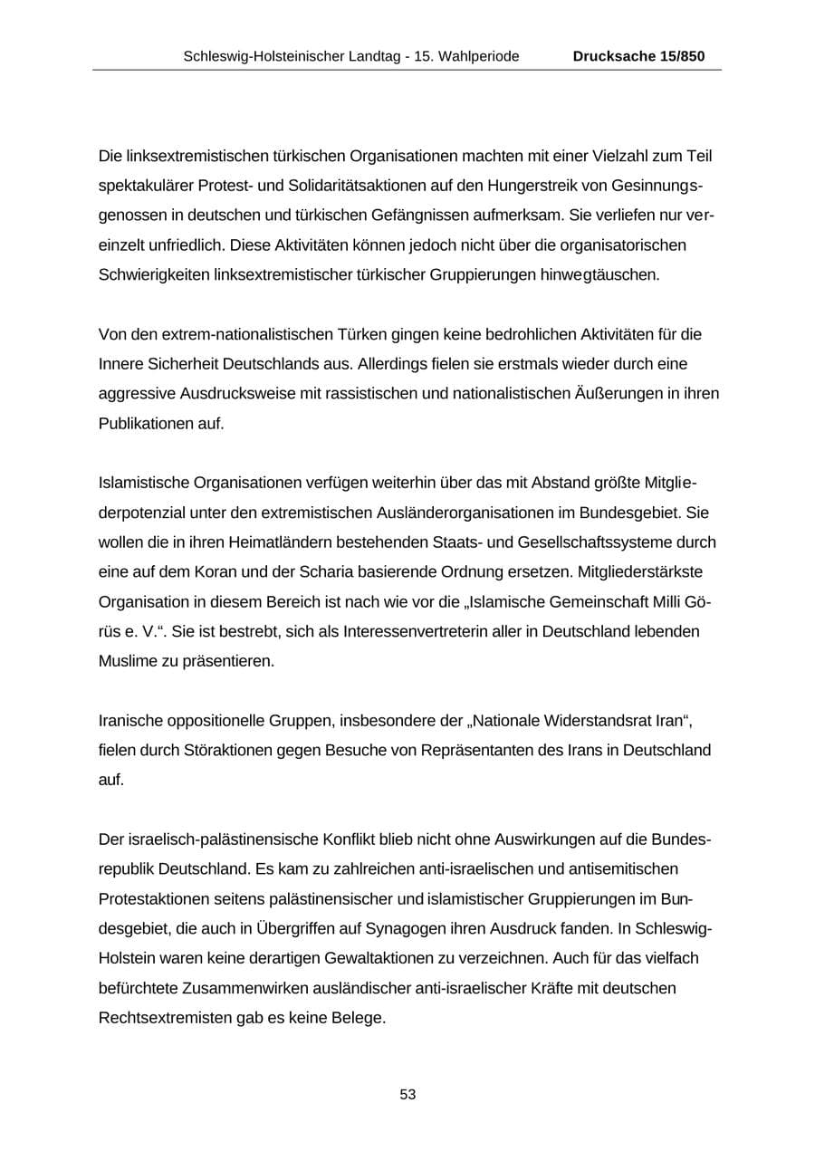 Seite 53 des Verfassungsschutzbericht 2000 Schleswig-Holstein