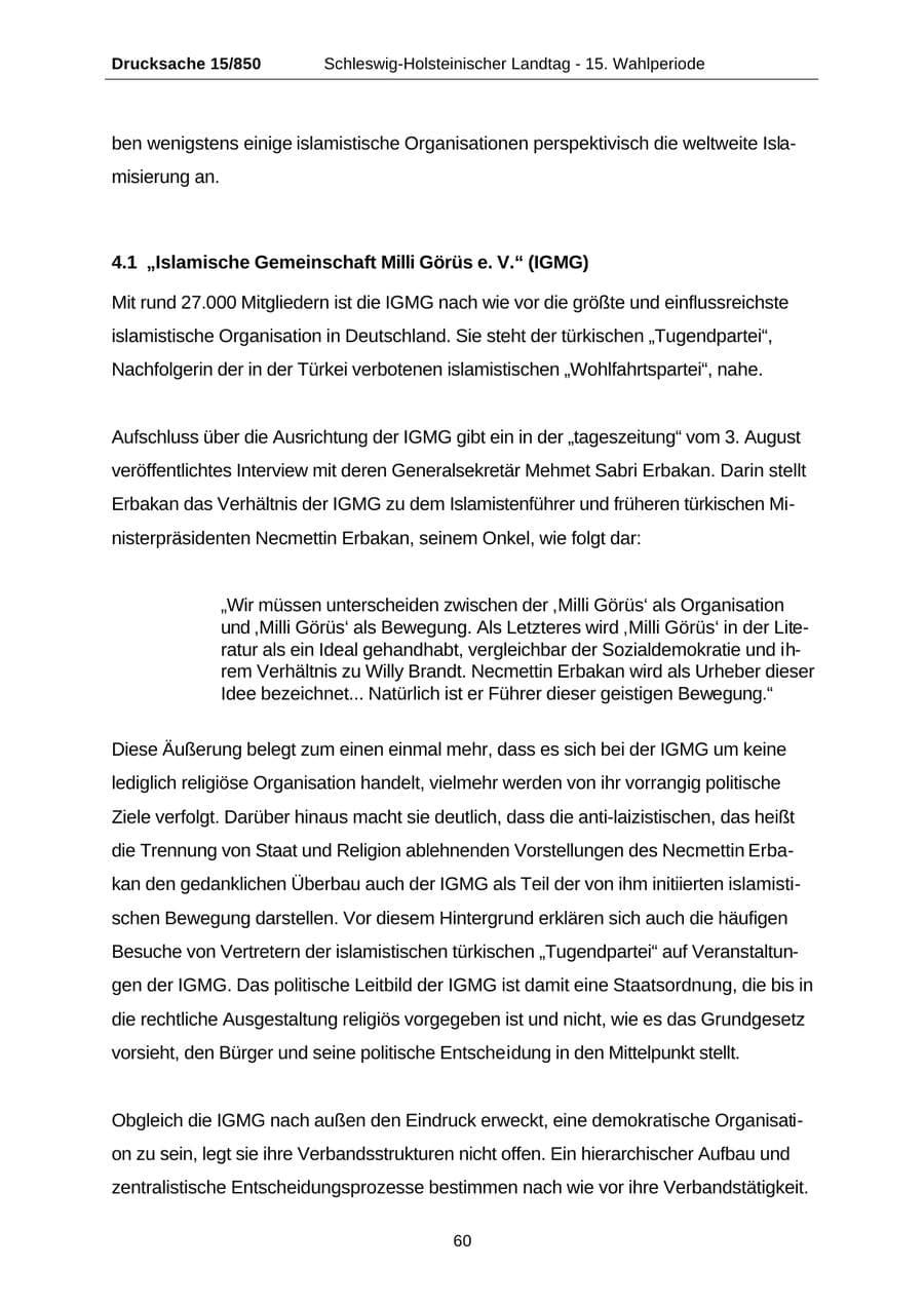 Seite 60 des Verfassungsschutzbericht 2000 Schleswig-Holstein