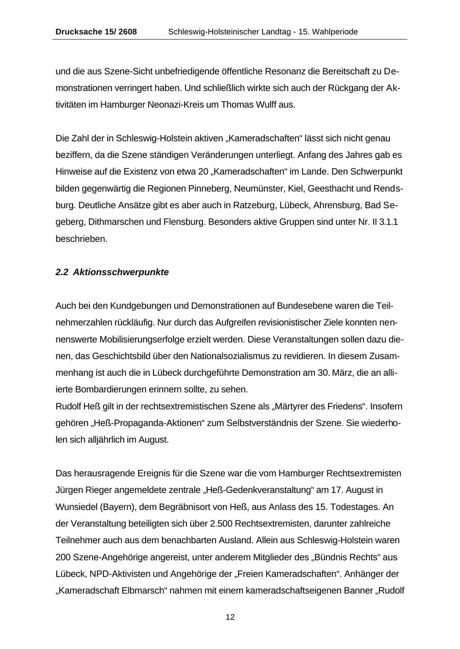 Seite 12 des Verfassungsschutzbericht 2002 Schleswig-Holstein