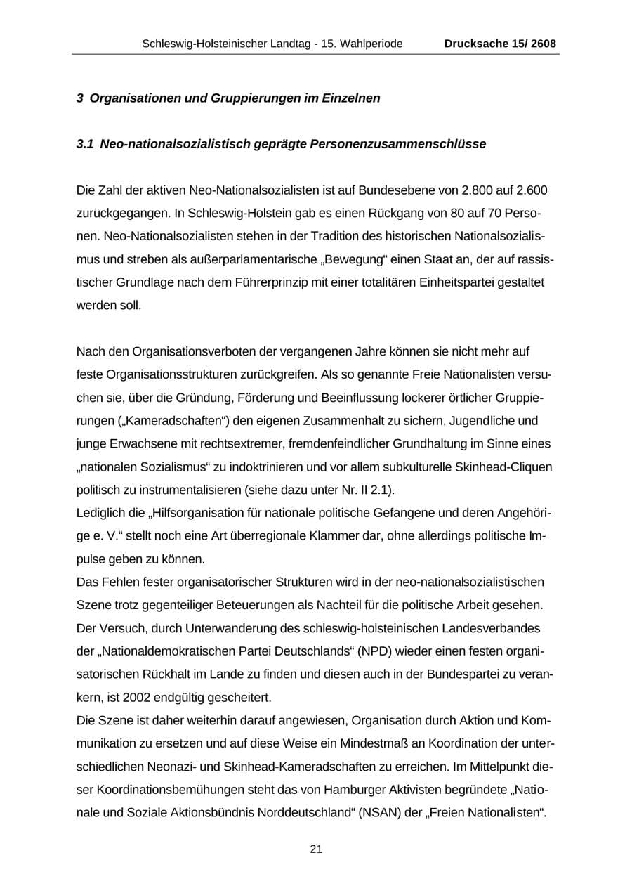 Seite 21 des Verfassungsschutzbericht 2002 Schleswig-Holstein