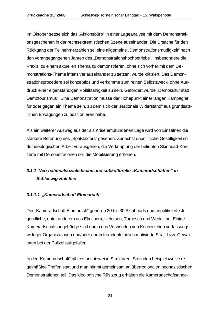 Seite 24 des Verfassungsschutzbericht 2002 Schleswig-Holstein