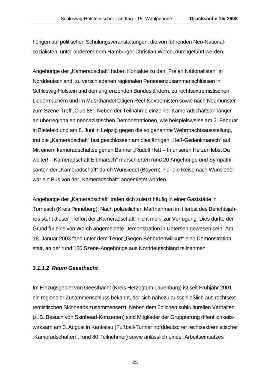 Seite 25 des Verfassungsschutzbericht 2002 Schleswig-Holstein