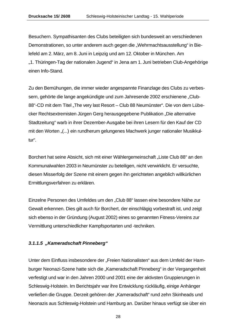 Seite 28 des Verfassungsschutzbericht 2002 Schleswig-Holstein