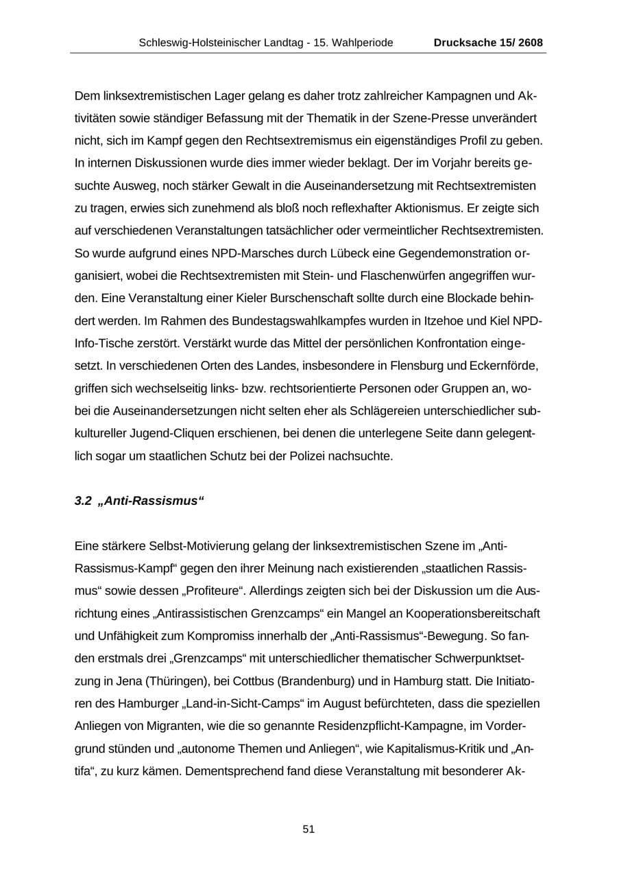 Seite 51 des Verfassungsschutzbericht 2002 Schleswig-Holstein