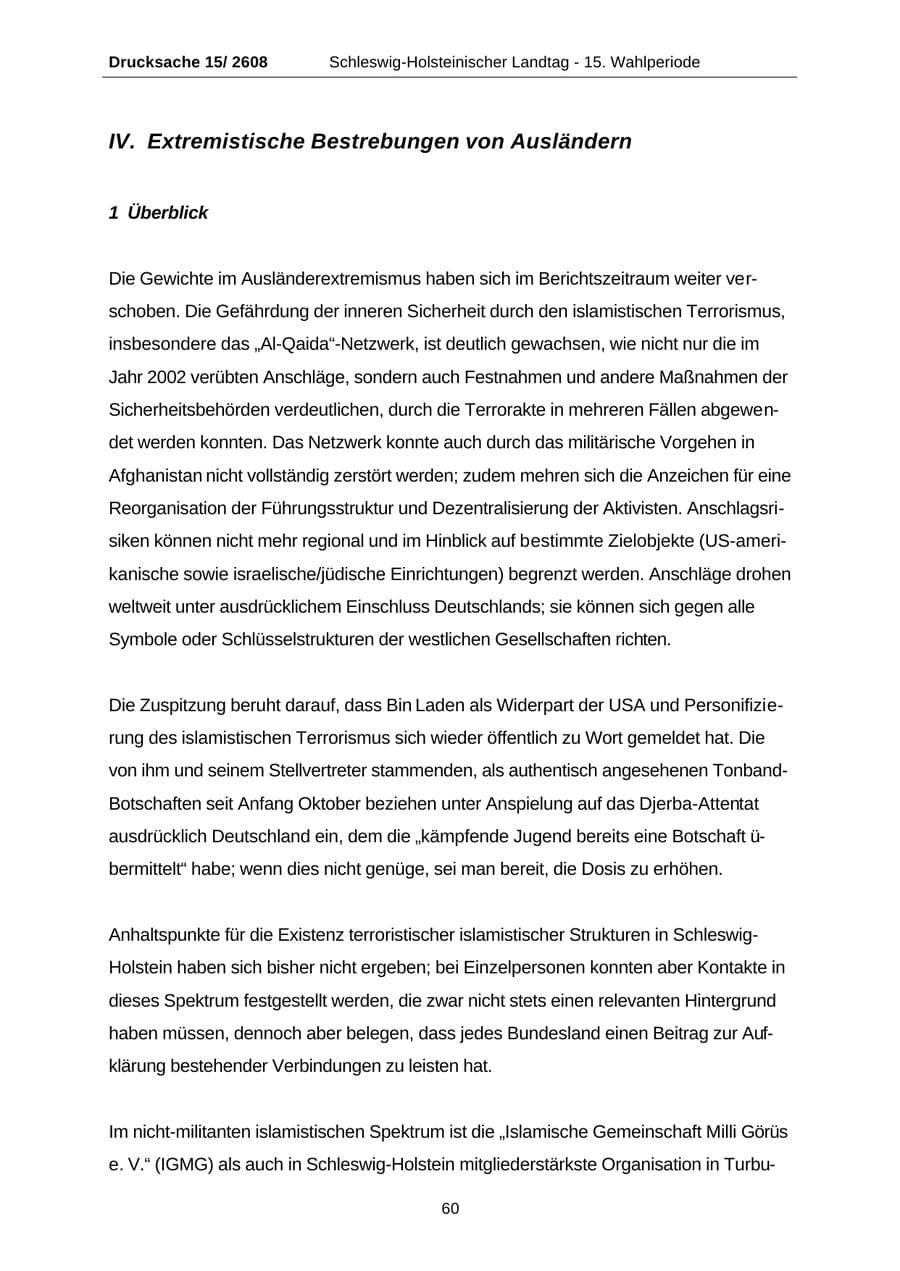 Seite 60 des Verfassungsschutzbericht 2002 Schleswig-Holstein