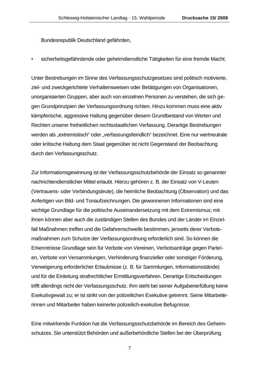 Seite 7 des Verfassungsschutzbericht 2002 Schleswig-Holstein