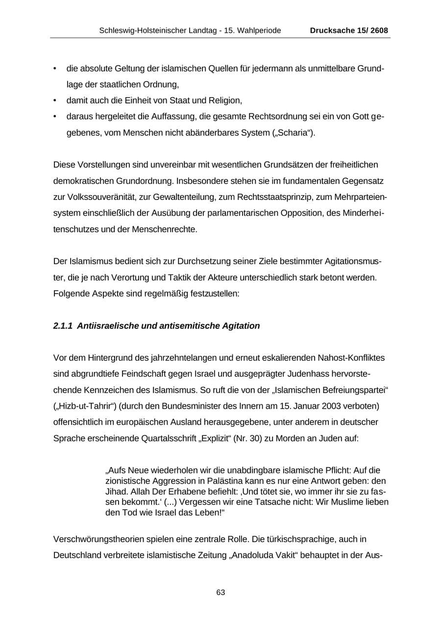Seite 63 des Verfassungsschutzbericht 2002 Schleswig-Holstein