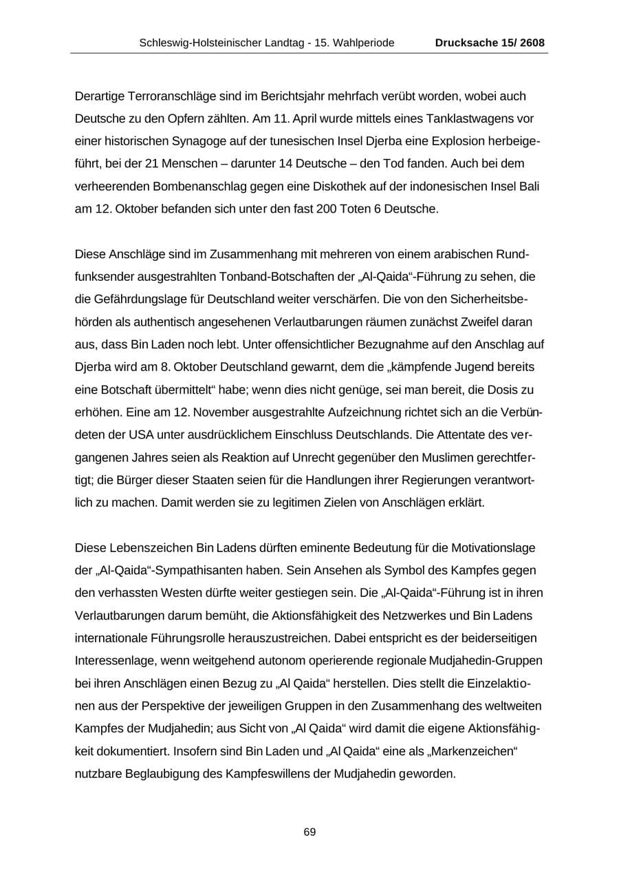 Seite 69 des Verfassungsschutzbericht 2002 Schleswig-Holstein