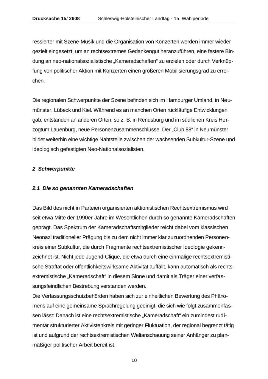 Seite 10 des Verfassungsschutzbericht 2002 Schleswig-Holstein
