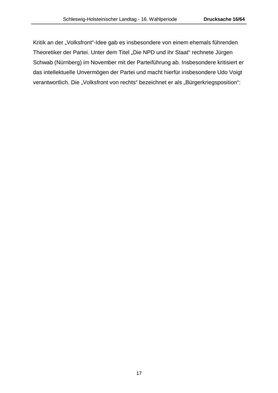 Seite 17 des Verfassungsschutzbericht 2004 Schleswig-Holstein