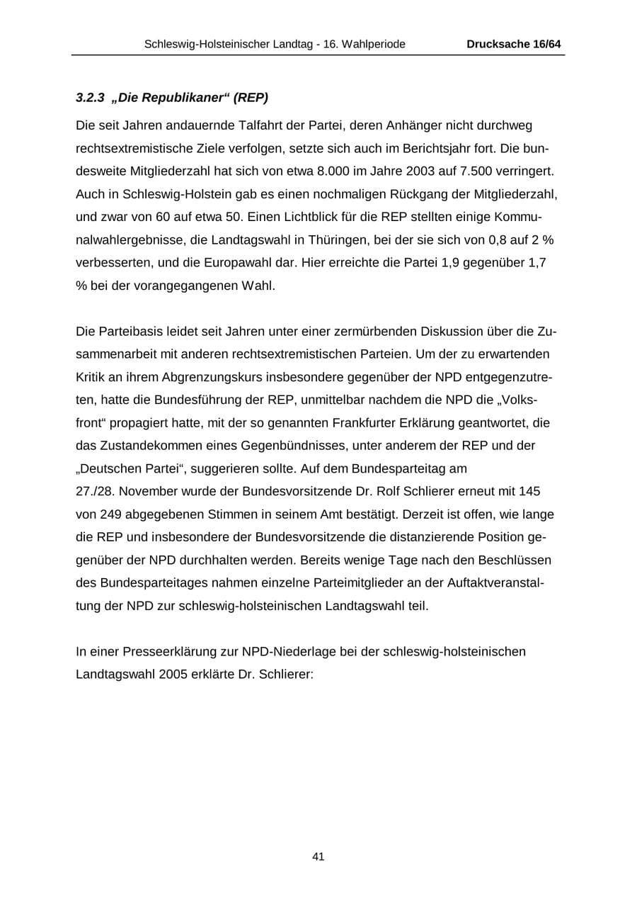 Seite 41 des Verfassungsschutzbericht 2004 Schleswig-Holstein