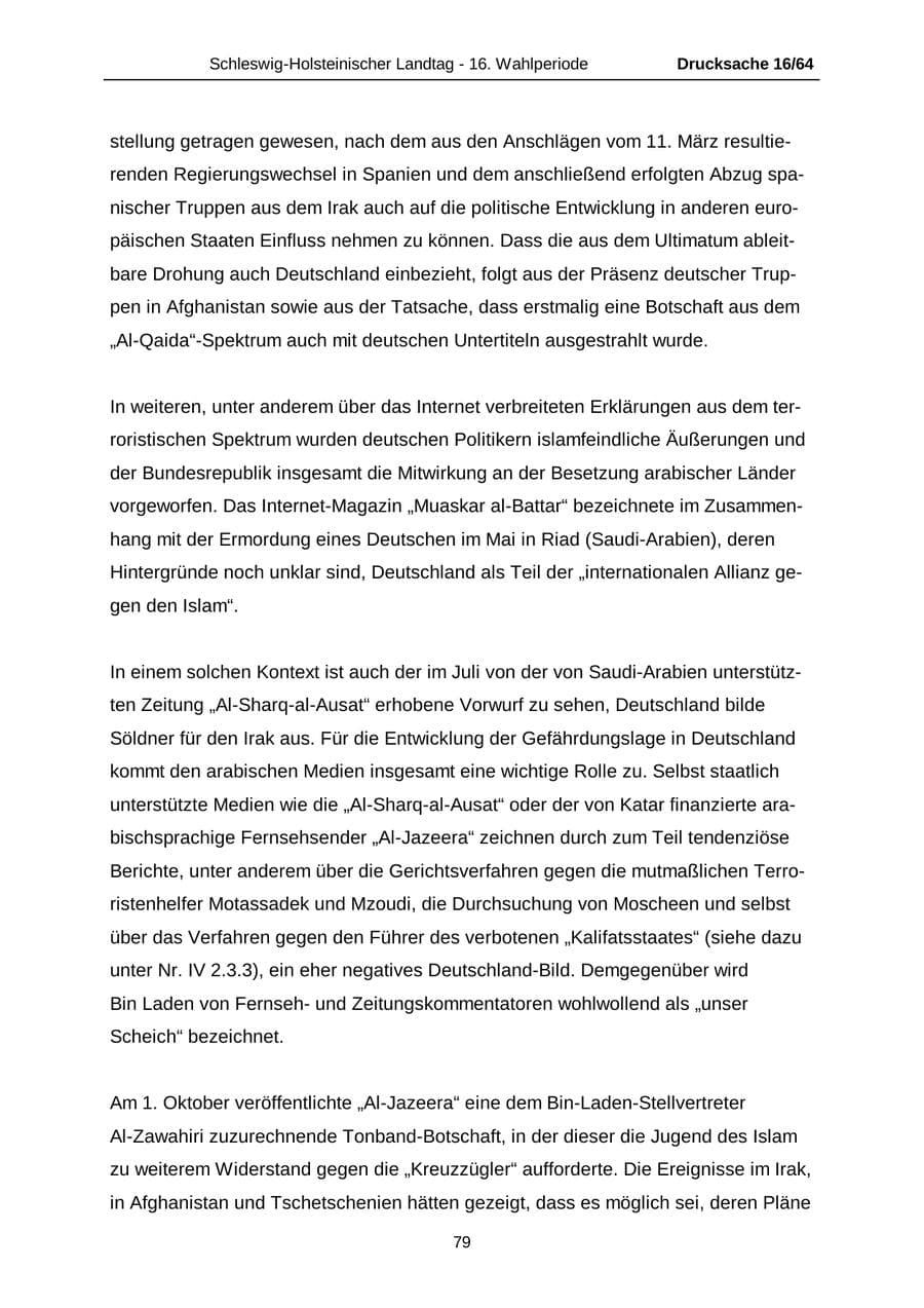 Seite 79 des Verfassungsschutzbericht 2004 Schleswig-Holstein