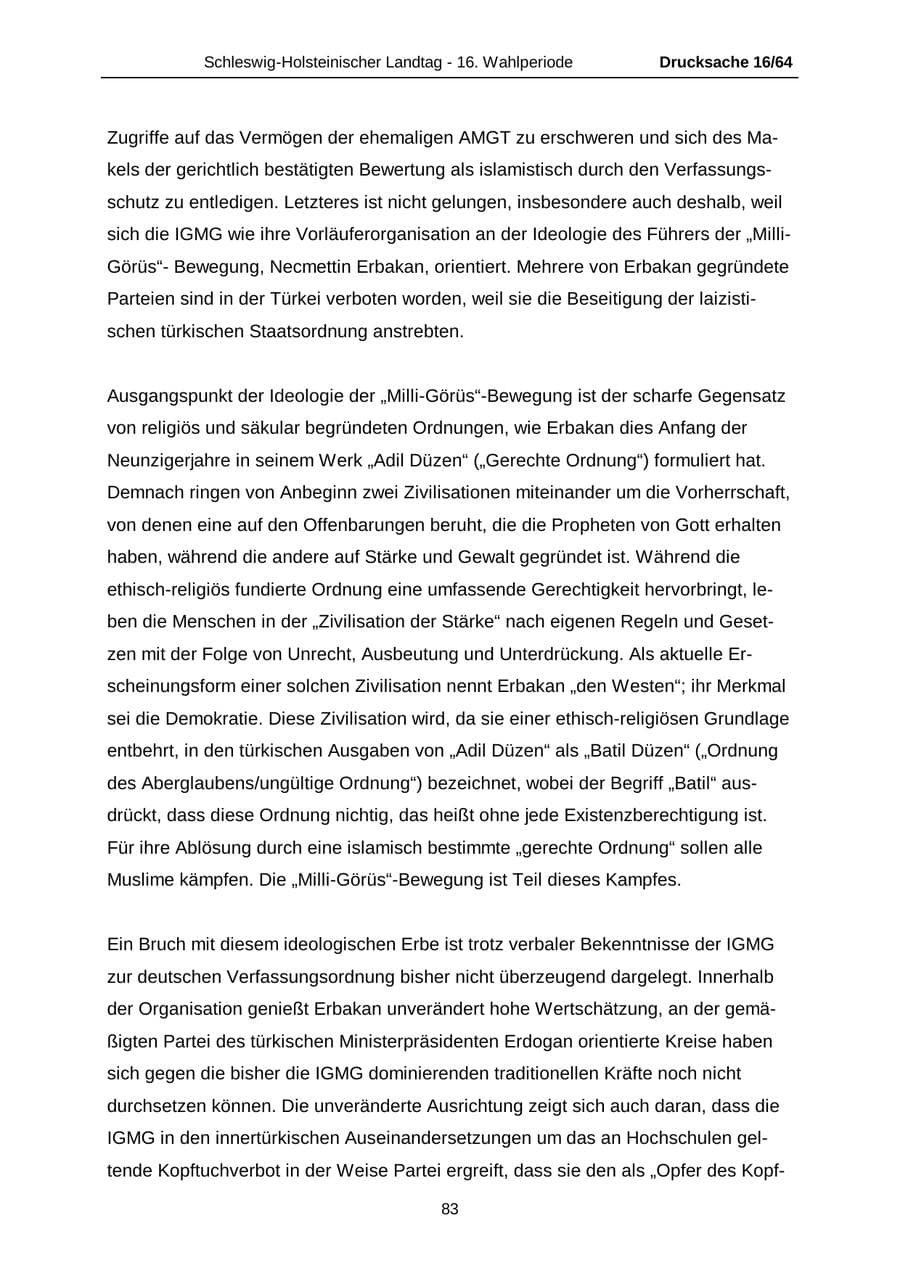 Seite 83 des Verfassungsschutzbericht 2004 Schleswig-Holstein
