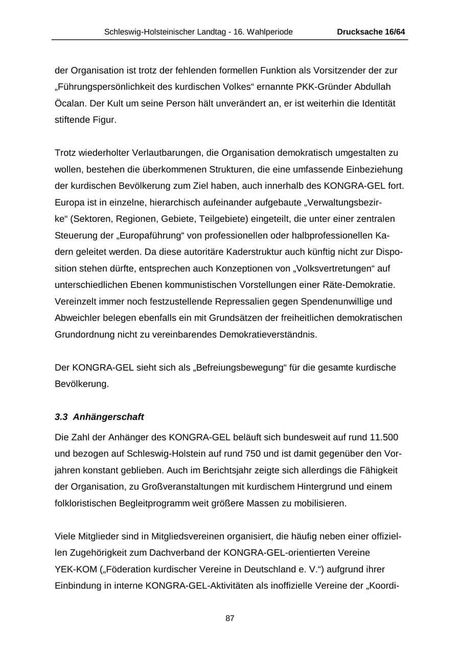 Seite 87 des Verfassungsschutzbericht 2004 Schleswig-Holstein