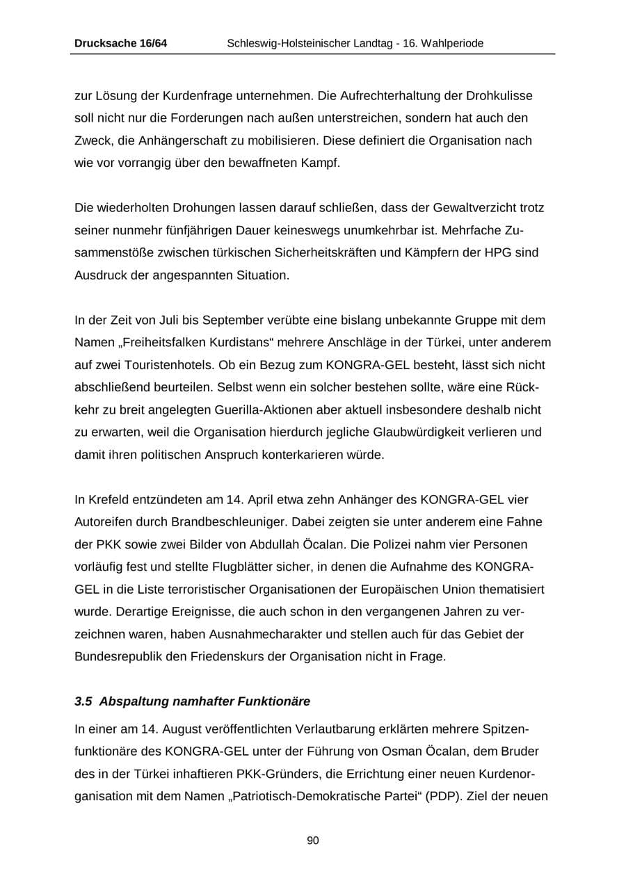 Seite 90 des Verfassungsschutzbericht 2004 Schleswig-Holstein