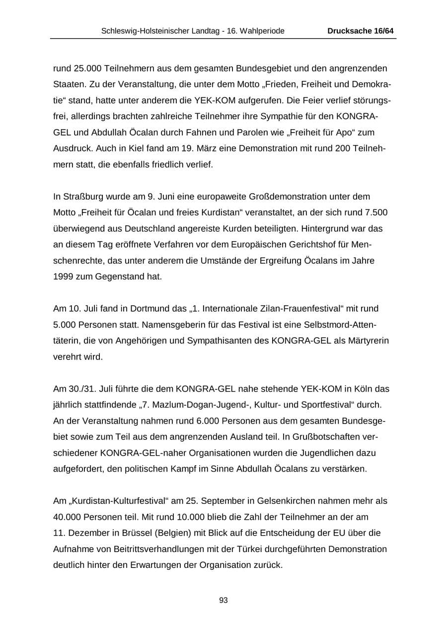 Seite 93 des Verfassungsschutzbericht 2004 Schleswig-Holstein