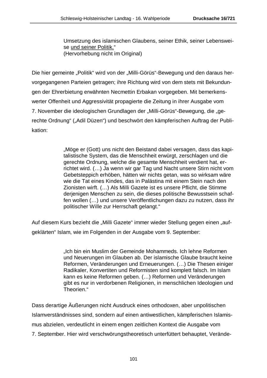 Seite 101 des Verfassungsschutzbericht 2005 Schleswig-Holstein