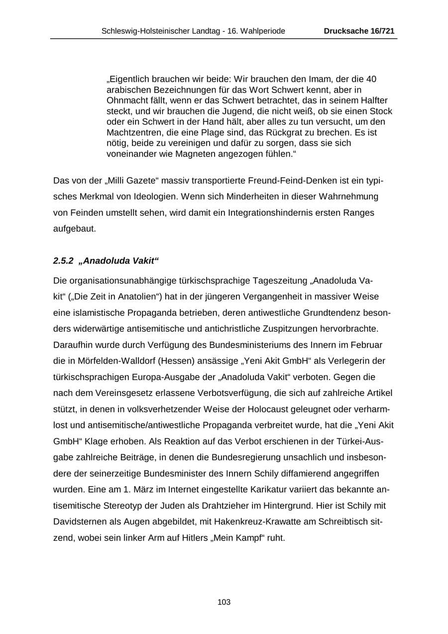 Seite 103 des Verfassungsschutzbericht 2005 Schleswig-Holstein