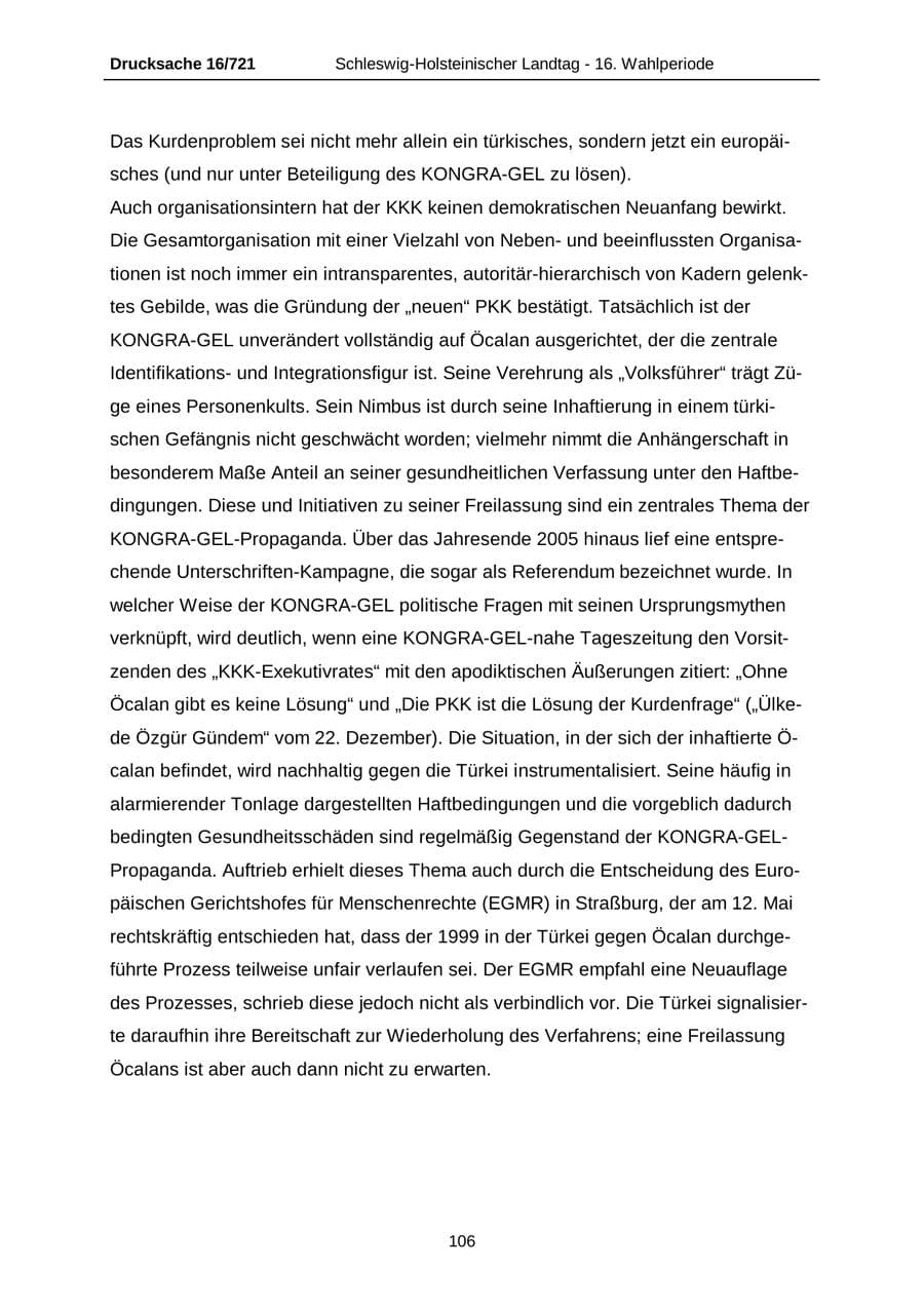 Seite 106 des Verfassungsschutzbericht 2005 Schleswig-Holstein