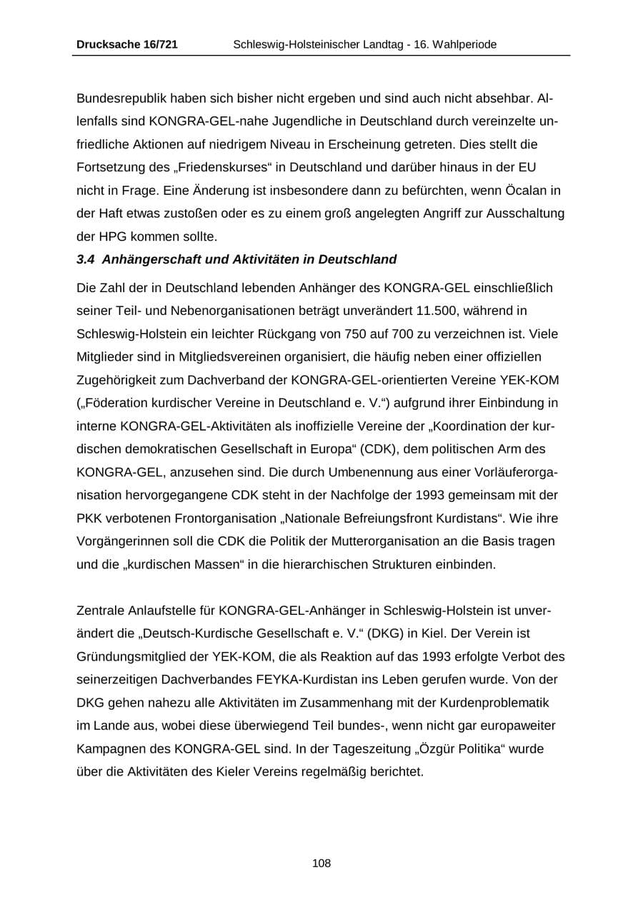 Seite 108 des Verfassungsschutzbericht 2005 Schleswig-Holstein