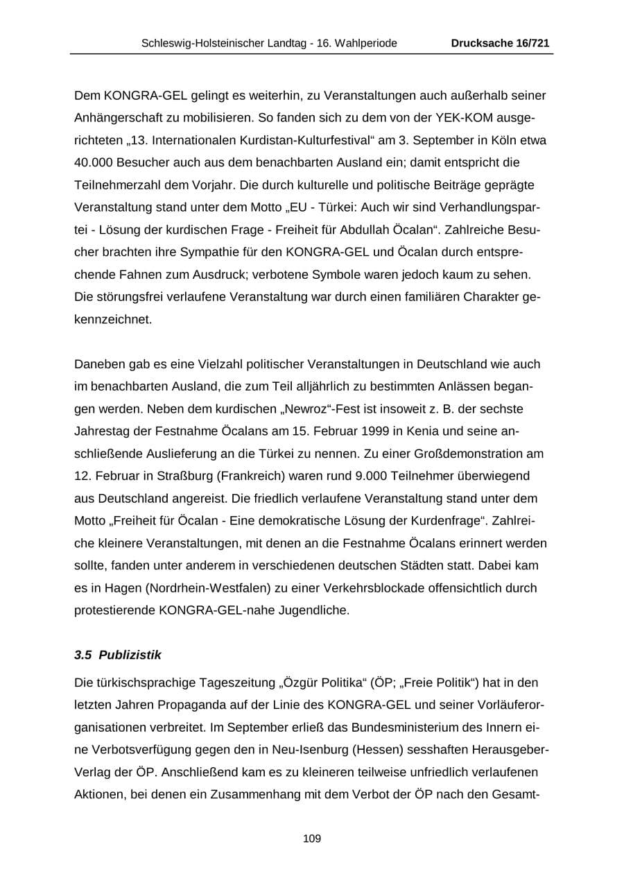 Seite 109 des Verfassungsschutzbericht 2005 Schleswig-Holstein