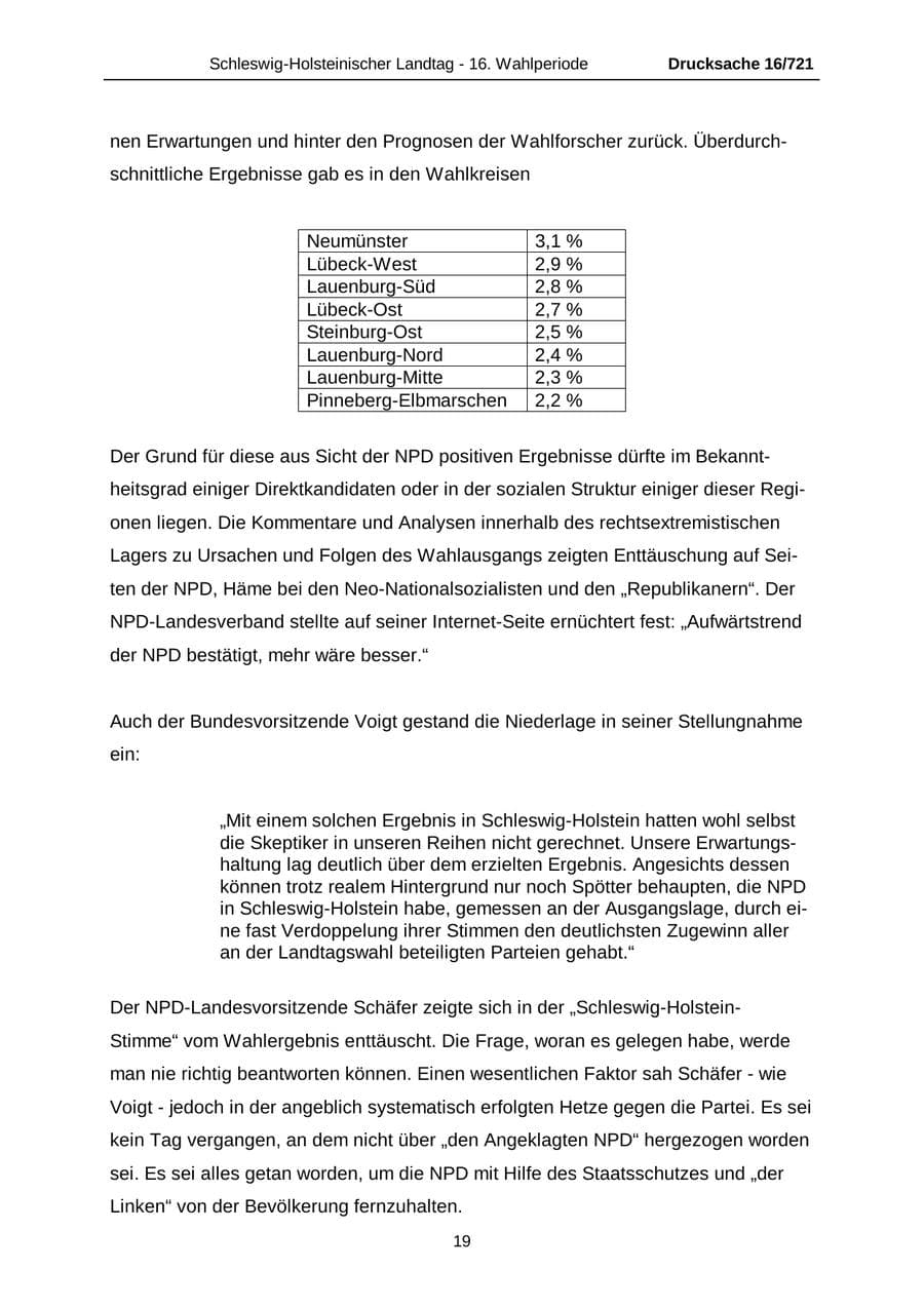Seite 19 des Verfassungsschutzbericht 2005 Schleswig-Holstein