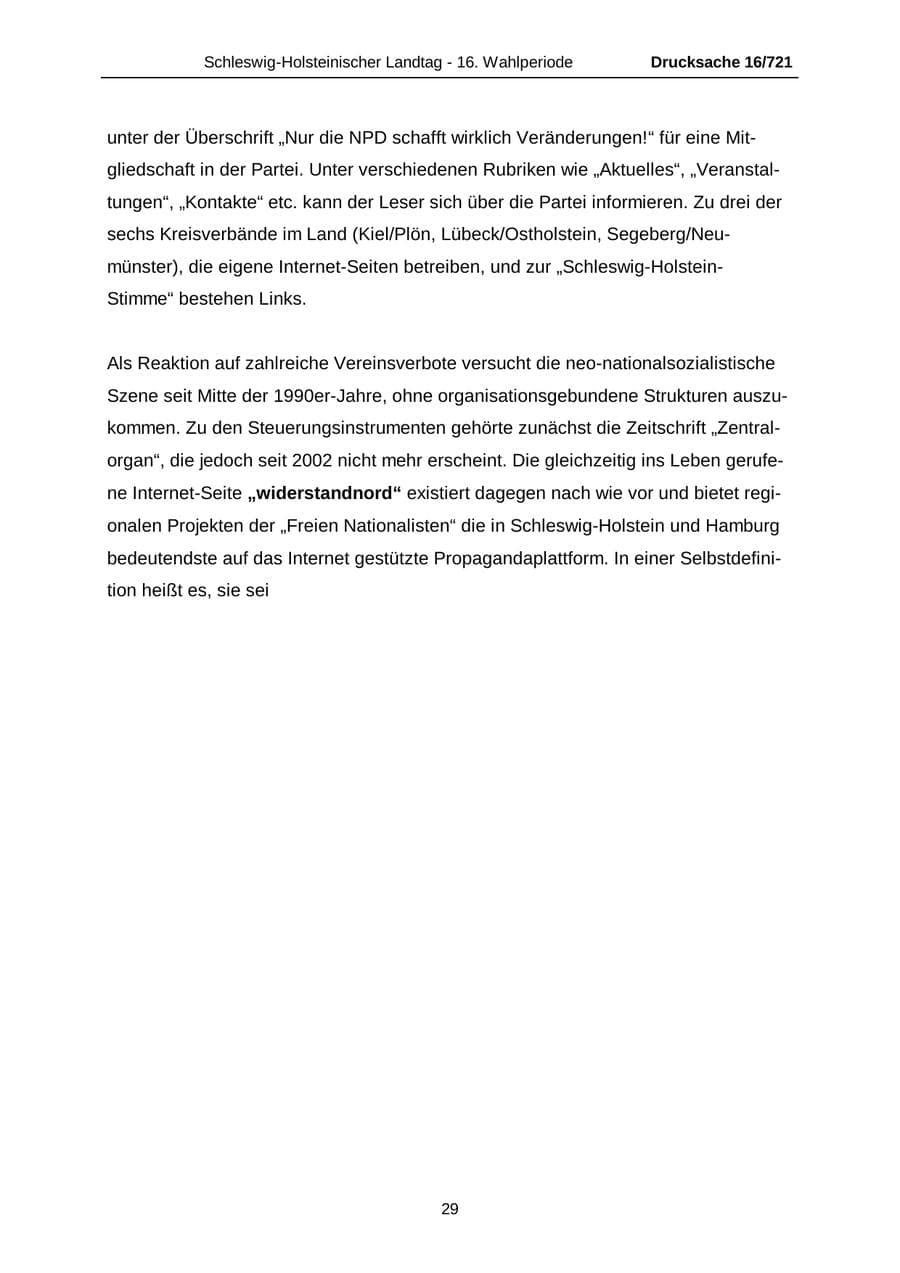 Seite 29 des Verfassungsschutzbericht 2005 Schleswig-Holstein
