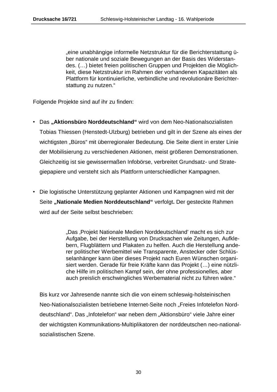 Seite 30 des Verfassungsschutzbericht 2005 Schleswig-Holstein