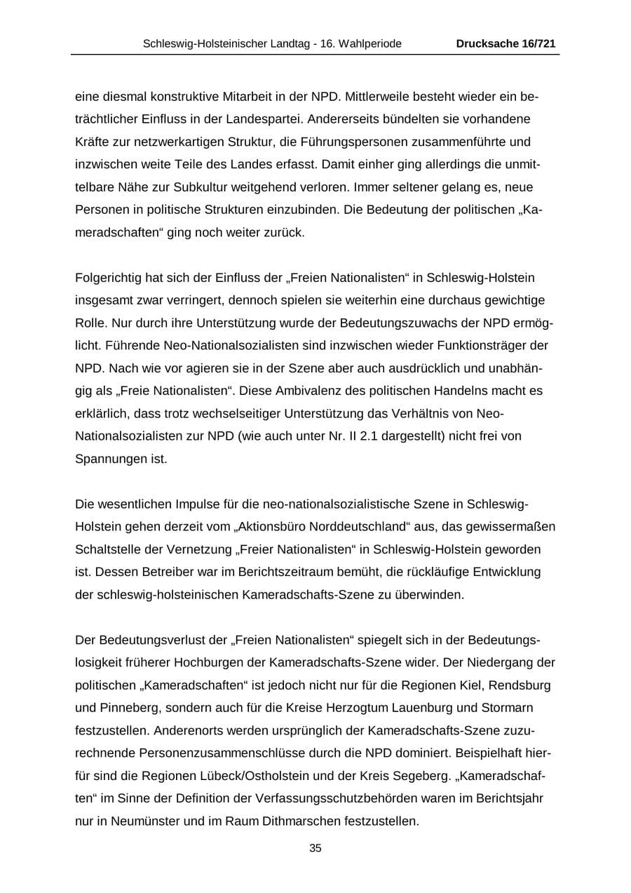 Seite 35 des Verfassungsschutzbericht 2005 Schleswig-Holstein