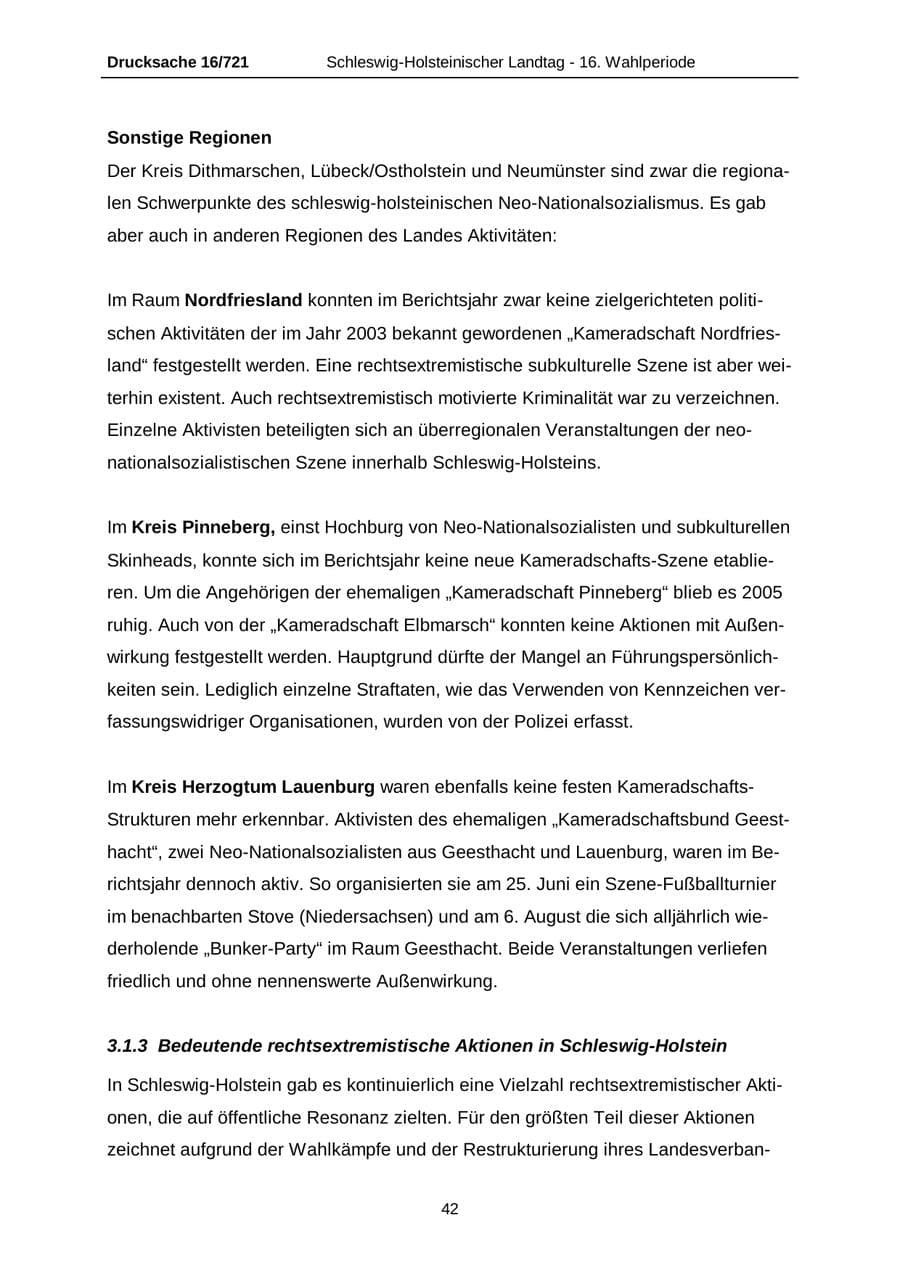 Seite 42 des Verfassungsschutzbericht 2005 Schleswig-Holstein