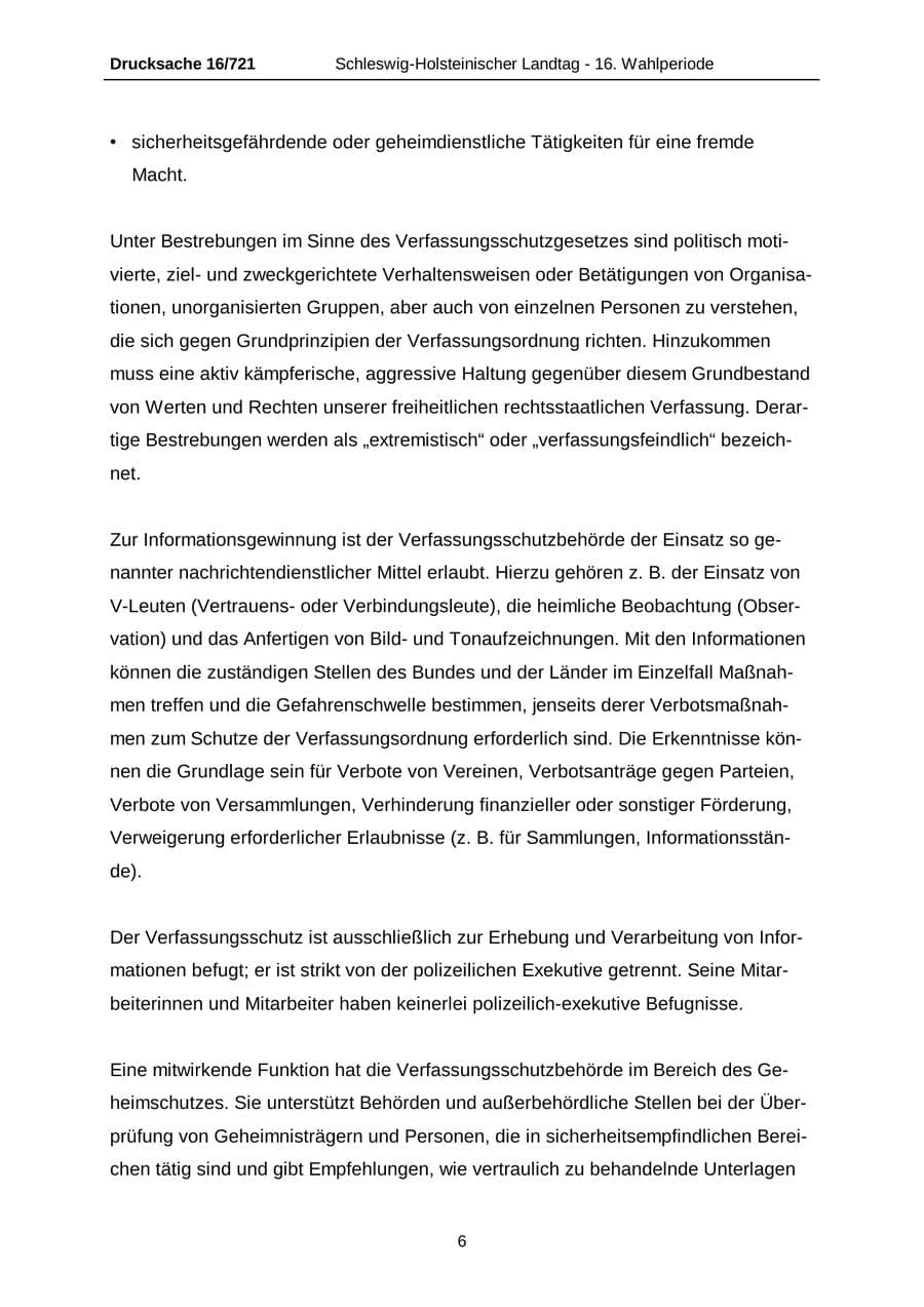 Seite 6 des Verfassungsschutzbericht 2005 Schleswig-Holstein