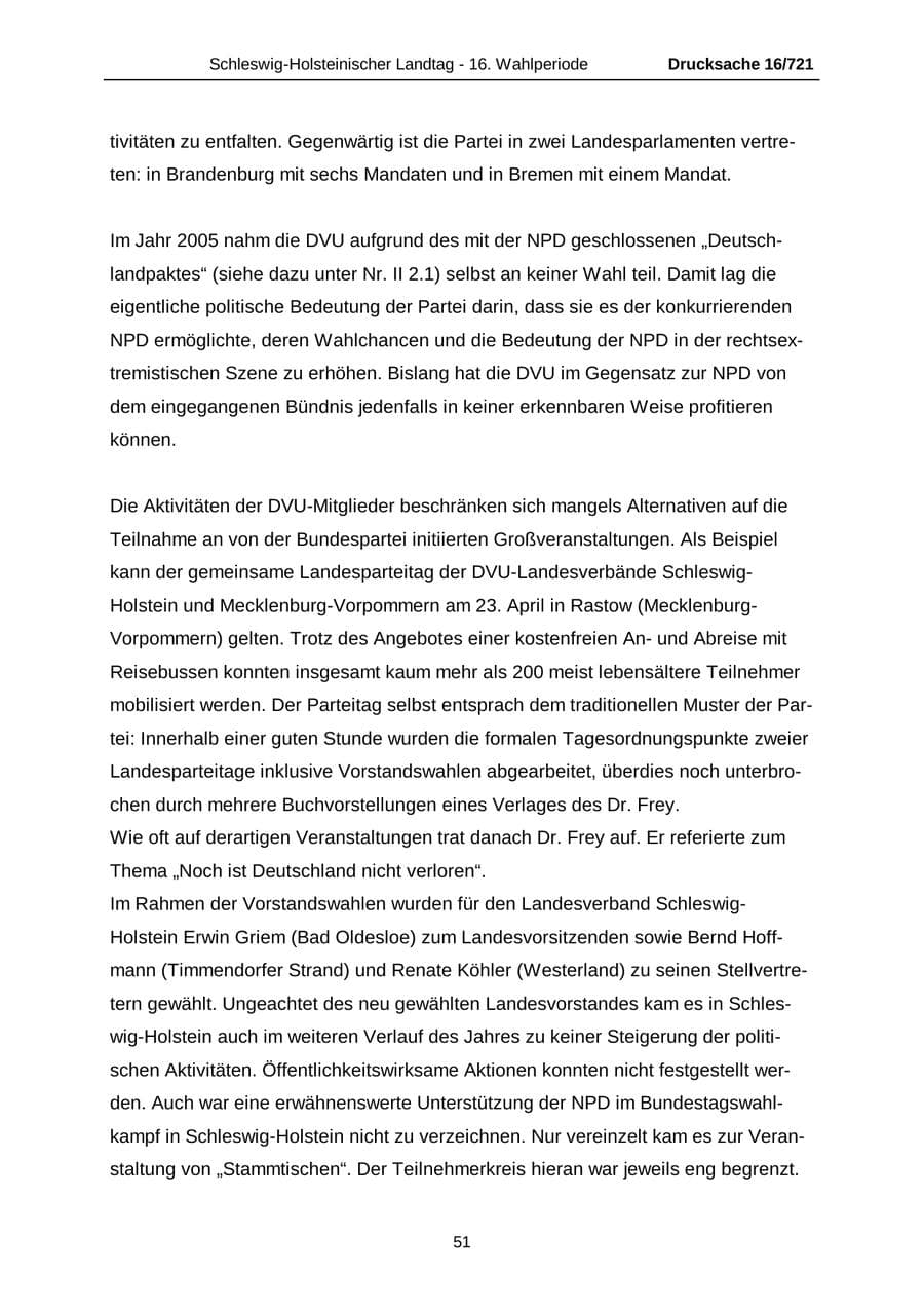 Seite 51 des Verfassungsschutzbericht 2005 Schleswig-Holstein