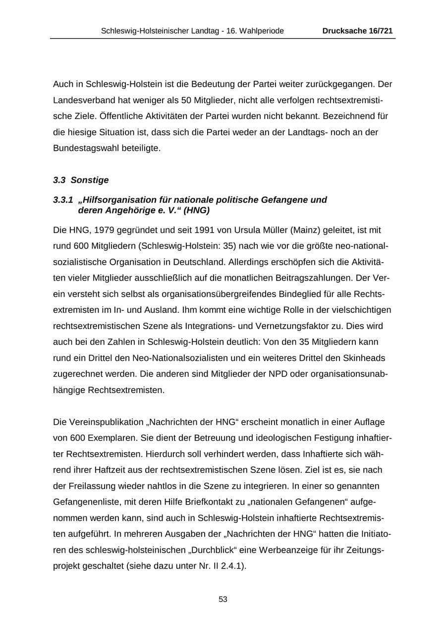 Seite 53 des Verfassungsschutzbericht 2005 Schleswig-Holstein