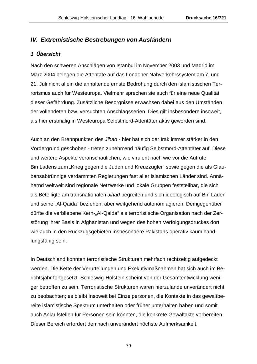 Seite 79 des Verfassungsschutzbericht 2005 Schleswig-Holstein