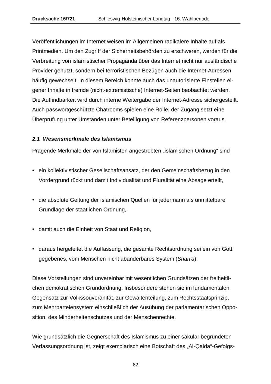 Seite 82 des Verfassungsschutzbericht 2005 Schleswig-Holstein
