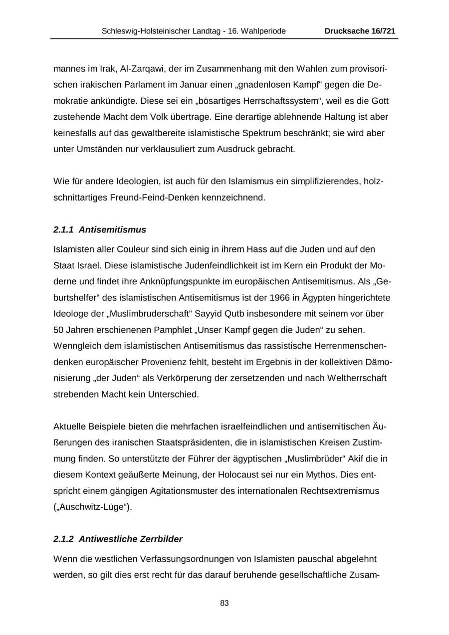 Seite 83 des Verfassungsschutzbericht 2005 Schleswig-Holstein